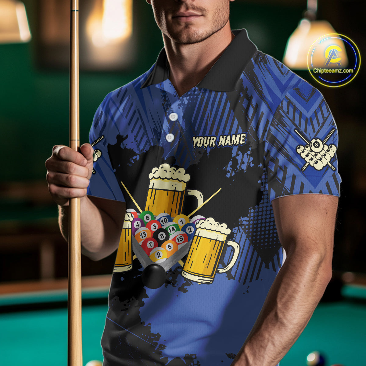 Billiard Pool And Beer That's Why I'm Here Polo & 1/4 Zip For Men Custom Funny Billiard Jersey TDM4833
