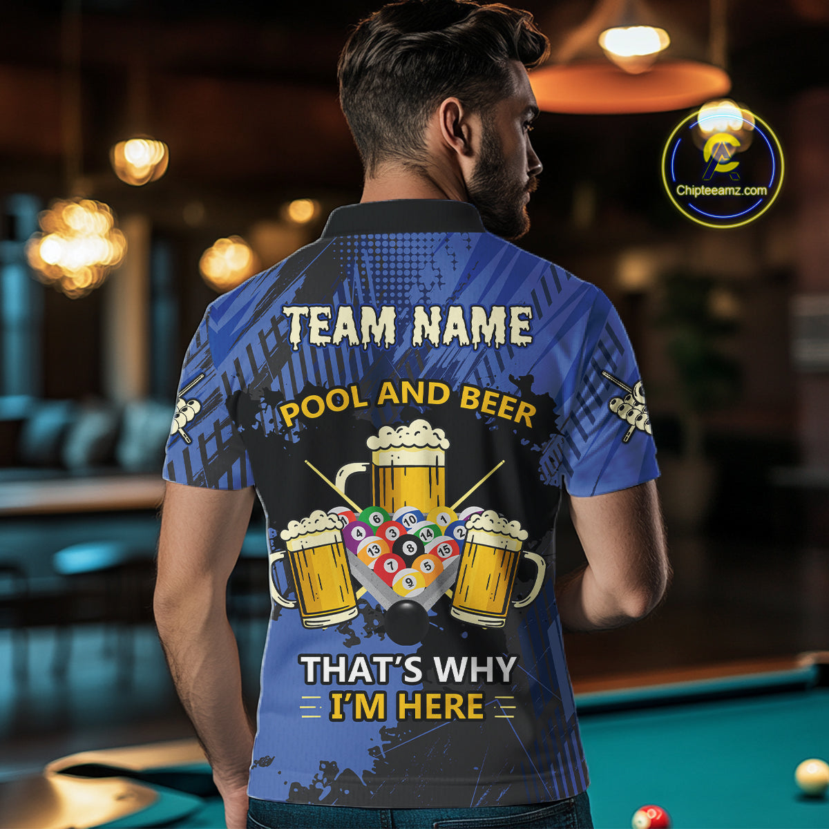 Billiard Pool And Beer That's Why I'm Here Polo & 1/4 Zip For Men Custom Funny Billiard Jersey TDM4833