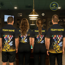 Load image into Gallery viewer, Yellow Hexagon Funny Bee 8 Ball Pool Billiard Jerseys For Women Custom Grunge Billiard Team Appeal NYN2989