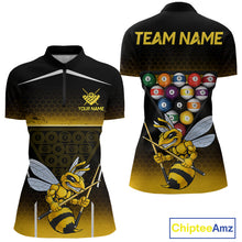 Load image into Gallery viewer, Yellow Hexagon Funny Bee 8 Ball Pool Billiard Jerseys For Women Custom Grunge Billiard Team Appeal NYN2989