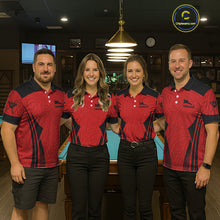 Load image into Gallery viewer, Red Tribal Ball Pool Women Billiard Polo &amp; 1/4-Zip Attire Custom 8 Ball Billiard Team Shirt NYN2388