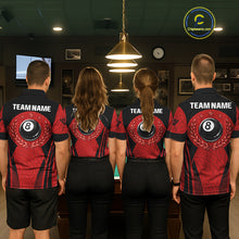 Load image into Gallery viewer, Red Tribal Ball Pool Women Billiard Polo &amp; 1/4-Zip Attire Custom 8 Ball Billiard Team Shirt NYN2388