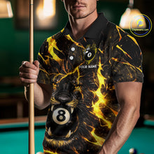 Load image into Gallery viewer, Black And Yellow Tiger Crown 8 Ball Pool Billiard Shirt For Men Personalized Billiard Team Apparel NYN2632
