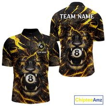 Load image into Gallery viewer, Black And Yellow Tiger Crown 8 Ball Pool Billiard Shirt For Men Personalized Billiard Team Apparel NYN2632