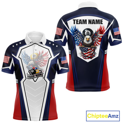 250 Years Freedom Eagle 8 Ball 9 Ball Pool Men Billiard Shirt Custom American Flag Billiard Apparel NYN2634