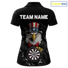 Load image into Gallery viewer, Custom Patriotic Funny Eagle Dartboard Women Darts Polo &amp; Quarter-Zip Shirt Personalized Dart Jerseys NYN2771