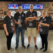 Load image into Gallery viewer, Custom Patriotic Funny Eagle Dartboard Men Darts Polo &amp; Quarter-Zip Shirt Personalized Dart Jerseys NYN2771