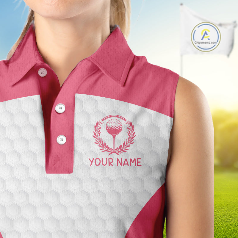 Womens Funny Golf Shirts Pub Flamingo Golf Clothing Custom Golf Team Sleeveless Polo, Golf Upf Shirts NYN2997