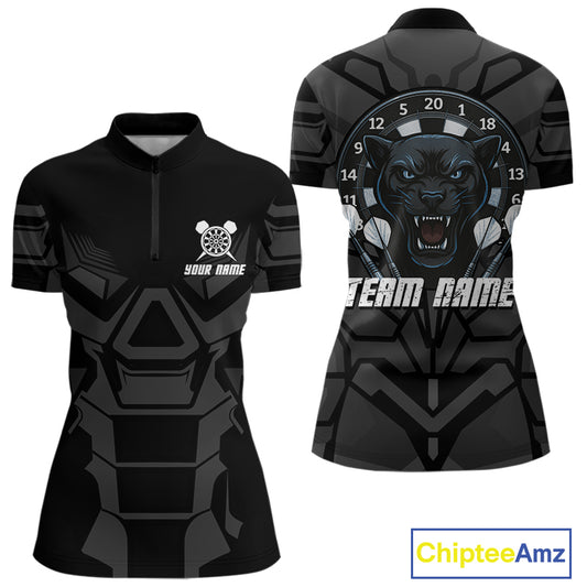 Navy Panther Darts Arrow Women's Grunge Darts Shirt - Custom Name For Darts Jersey NYN0438