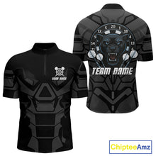Load image into Gallery viewer, Navy Panther Darts Arrow Men's Grunge Darts Shirt - Custom Name For Darts Jersey NYN0438