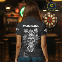 Load image into Gallery viewer, Roses Skull Dart Arrows Women's Grunge Darts Shirt - Custom Name For Darts Jersey NYN0442