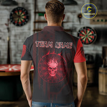 Load image into Gallery viewer, Custom Darts Team Polo Shirt For Men Red Flame Dartboard  - Darts  Jersey NYN0702
