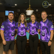 Load image into Gallery viewer, Dragon Light 8 Ball Women Billiard Polo &amp; 1/4-Zip Shirt Custom Pool Team Billiard Shirts|Purple NYN2402