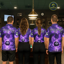Load image into Gallery viewer, Dragon Light 8 Ball Women Billiard Polo &amp; 1/4-Zip Shirt Custom Pool Team Billiard Shirts|Purple NYN2402