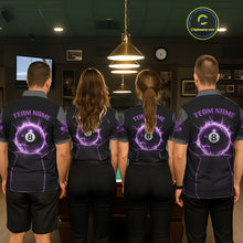 Load image into Gallery viewer, Thunder Purple 8 Ball Pool Women Billiard Polo &amp; 1/4-Zip Jersey Custom Billiard Shirt Designs NYN2410
