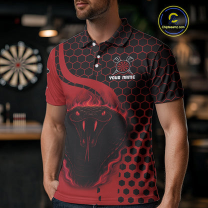 Black-Red Color Custom Flame Dragons Dart Shirt For Men, Dart Team Jerseys NYN0093
