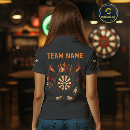 Fire Flame Wings Dartboard Custom Funny Dart Shirt For Women, Dart Team Jerseys NYN0094