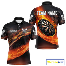Load image into Gallery viewer, Persionalized Flame Dart Boards 3D Dart Shirt For Men, Dart Team Jerseys NYN0097
