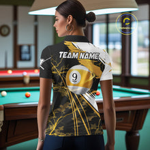Load image into Gallery viewer, Lightning Yellow Billiard 8 Ball &amp; 9 Ball Pool Shirt For Women Custom Camo Billiard Team Jersey NYN3424