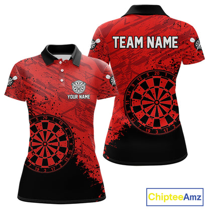 Splashed Pattern Red Dart Boards Custom Dart Shirt For Women, Dart Team Jerseys NYN0108