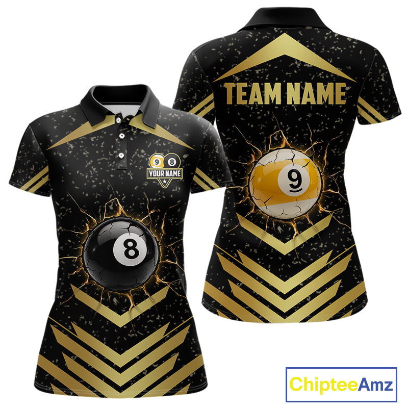 Orange Grunge Grim Reaper Billiard Ball Pool Custom Women Billiard Shirts, Billiard Team Jerseys NYN3020