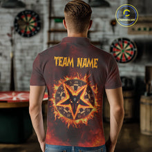 Load image into Gallery viewer, Flaming Dartboard &amp; Wolf Custom Darts Polo  Shirt For Men - Darts Team Jersey NYN0720