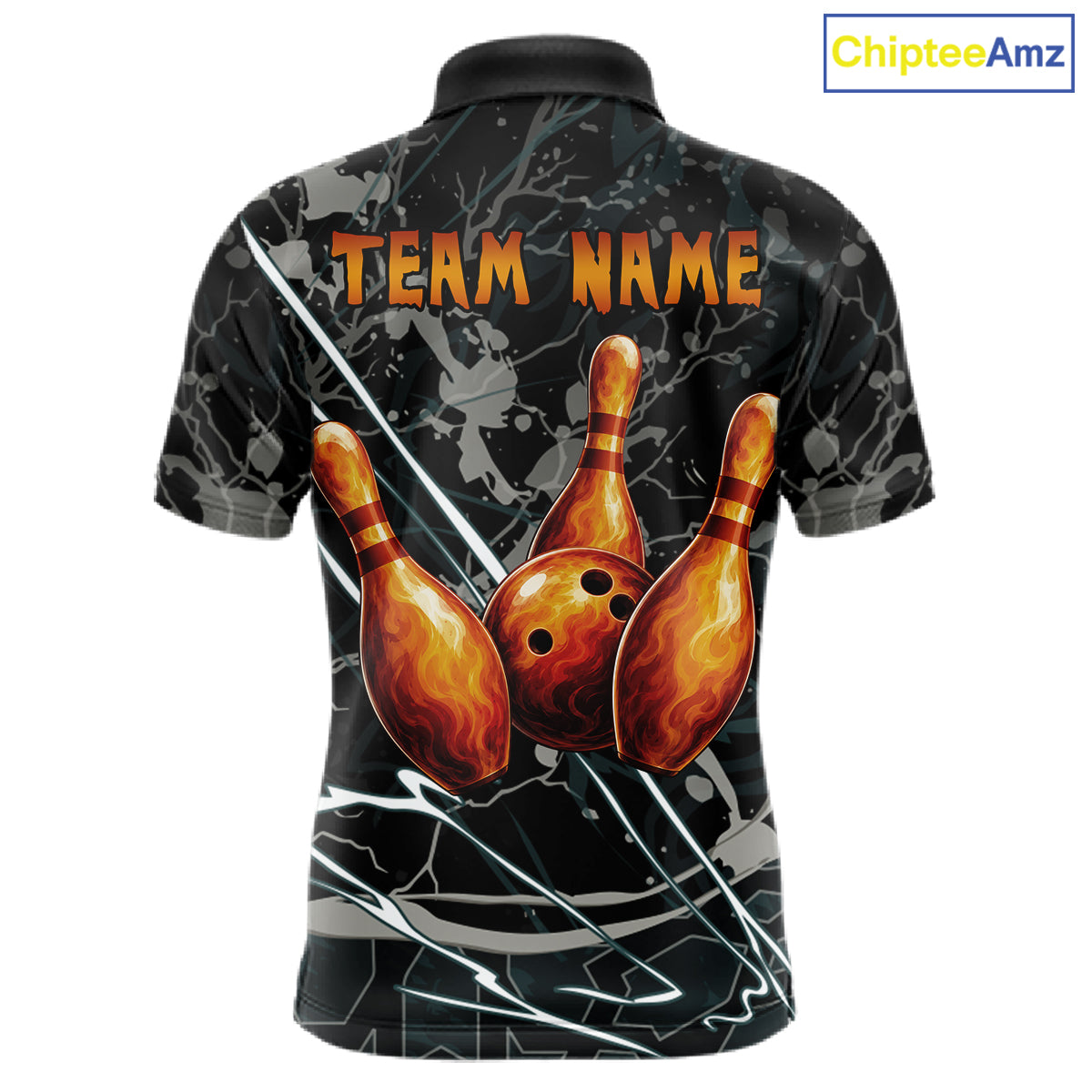 Funny Tiger Bowling Polo & 1/4-Zip Shirt For Men Custom Orange Team Bowling Tournament Jersey NYN3724