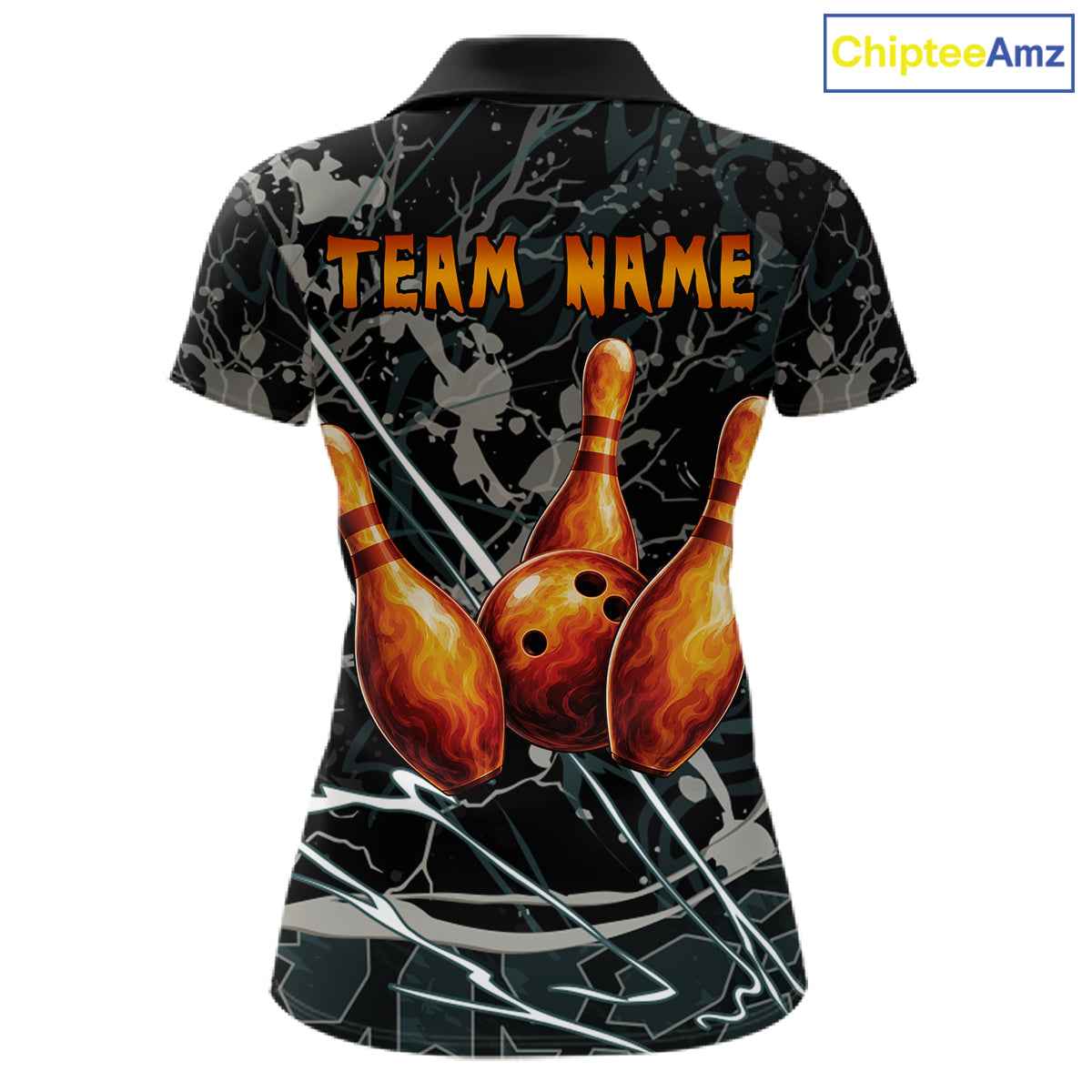 Funny Tiger Bowling Polo & 1/4-Zip Shirt For Women Custom Orange Team Bowling Tournament Jersey NYN3724