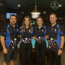 Load image into Gallery viewer, Custom US Flag 8 Ball Pool Team Shirt Personalized Women Billiard Polo &amp; 1/4-Zip Attire Gifts NYN2417