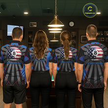 Load image into Gallery viewer, Custom US Flag 8 Ball Pool Team Shirt Personalized Women Billiard Polo &amp; 1/4-Zip Attire Gifts NYN2417