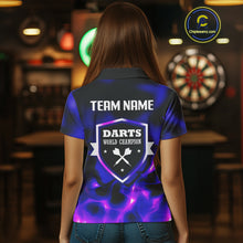 Load image into Gallery viewer, Darts World Champion Custom Blue-Purple Dart Shirt For Women, Dart Team Jerseys NYN0111