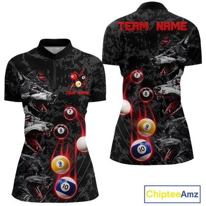 Custom Red Thunder 8 Ball & 9 Ball  Pool Team Shirt For Men Funny Wolfs Billiard Tournament Jerseys NYN4017