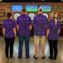 Load image into Gallery viewer, Custom Purple Grunge Wolf Torn Dartboard Men Darts Quarter-Zip Shirt Wolf Dart League Jerseys NYN2167