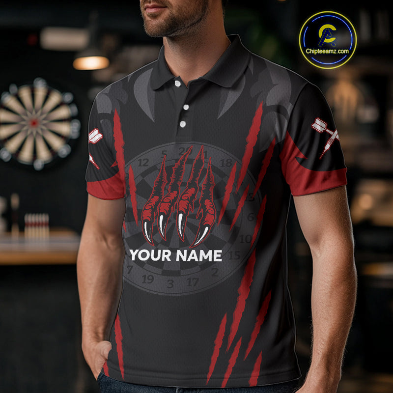 Black And Red Dartboards Custom Wolf Dart Shirts For Men, Dart Team Jerseys NYN0241