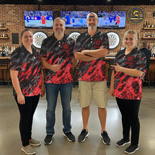 Load image into Gallery viewer, Custom Streaks Red And Grey Skull Men Darts Polo Team Shirt Skull Dart League Jerseys NYN2179