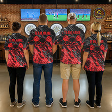 Load image into Gallery viewer, Custom Streaks Red And Grey Skull Men Darts Polo Team Shirt Skull Dart League Jerseys NYN2179