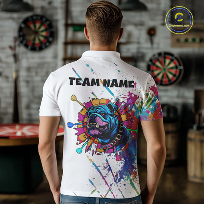 Custom Red Grim Reaper Grunge Black Dart Polo Shirts For Men Skull Dart League Jerseys NYN2182