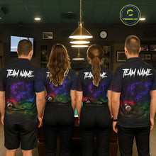 Load image into Gallery viewer, Horror Wolfs Colorful Flames Smoke Pool 8 Ball Women Billiard Shirt Custom Ball Billiard Team Attire NYN2664