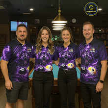 Load image into Gallery viewer, Custom Purple Horrors Wolf Smokes Pool 8 Ball &amp; 9 Ball Men's Billiard Team Shirt Billiard Attire NYN2669