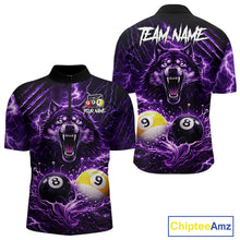 Load image into Gallery viewer, Custom Purple Horrors Wolf Smokes Pool 8 Ball &amp; 9 Ball Men's Billiard Team Shirt Billiard Attire NYN2669