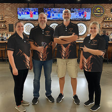 Load image into Gallery viewer, Black And Metallic Copper Darts Polo &amp; 1/4-Zip Shirt For Men Custom Outfits Team Darts Jersey NYN3040