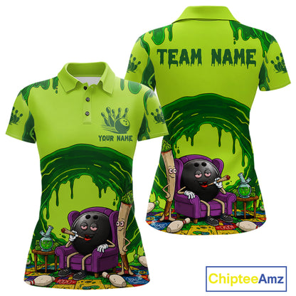 Smoking Funny Ball & Pins Bowling Shirt For Women Personalized Bowling Team Tournament Jersey NYN3749