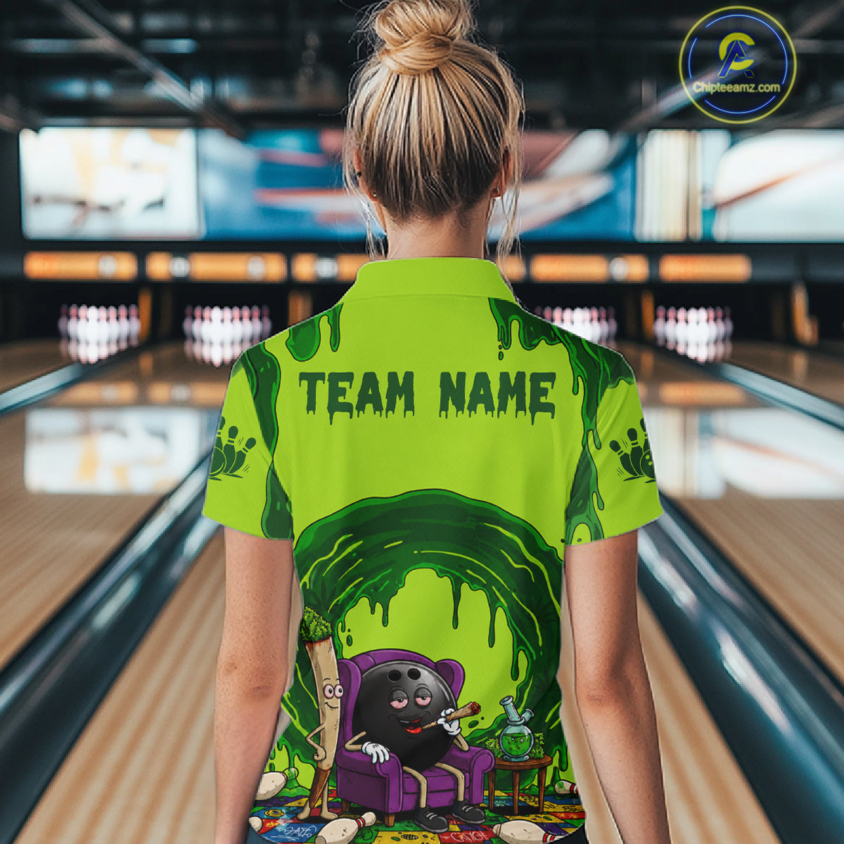 Smoking Funny Ball & Pins Bowling Shirt For Women Personalized Bowling Team Tournament Jersey NYN3749