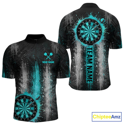 White And Teal Splatter Dart Shirt For Men Personalized Splash Dart Team Outfits Jerseys NYN4063