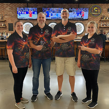 Load image into Gallery viewer, Colorful Smoke Horror Grim Reaper Dartboard Dart 1/4-Zip Shirts For Women Custom Dart Team Shirts NYN2677