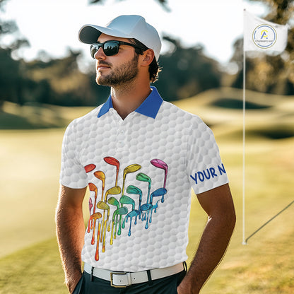 Custom Funny Family Parrots Golf Polo Shirts For Men Colorful Golf Clubs Golf Clothing Shirts NYN3056