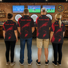Load image into Gallery viewer, Personalized Black And Red Flames Dragon Dart Quarter-Zip Shirts For Men Dart Team Jerseys NYN2189