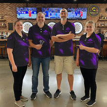 Load image into Gallery viewer, Personalized Black And Purple Flames Dragon Dart Quarter-Zip Shirts For Men Dart Team Jerseys NYN2190