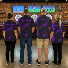 Load image into Gallery viewer, Personalized Black And Purple Flames Dragon Dart Quarter-Zip Shirts For Men Dart Team Jerseys NYN2190