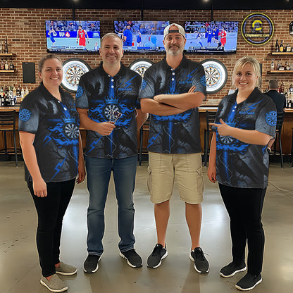 Personalized Raven Blue Flames Crown Darts Polo Shirts For Women Cross Dart Gothic Jerseys NYN2196